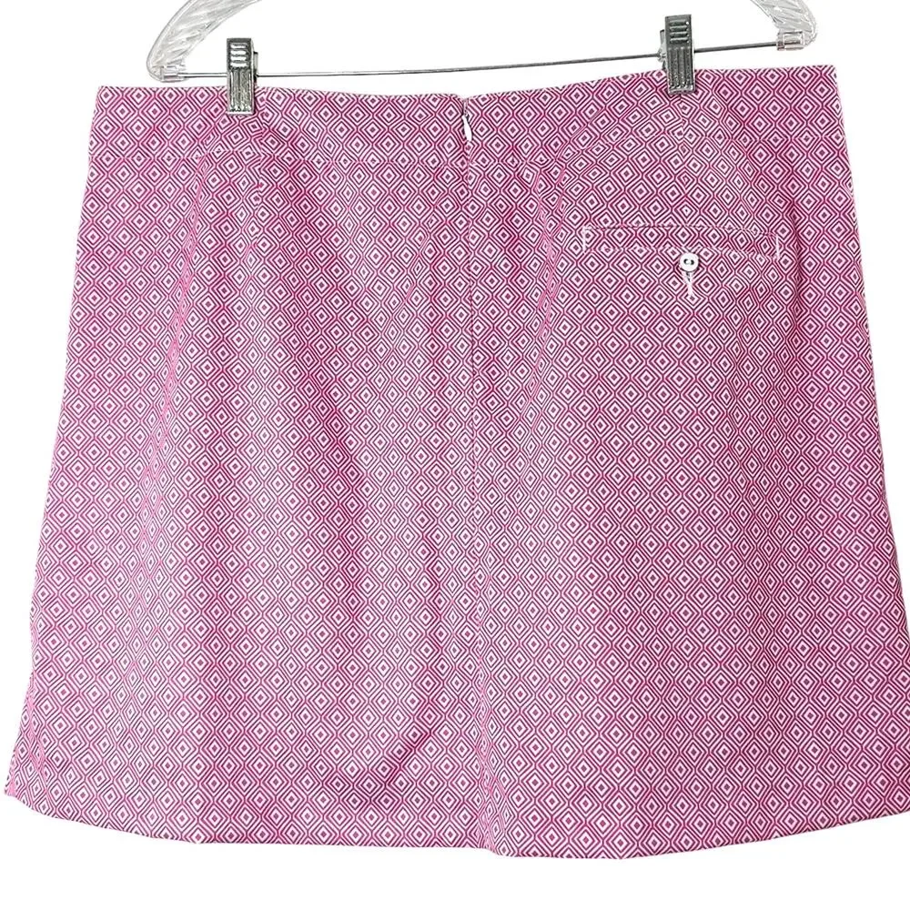 Womens Sz 16 Pink Geometric Pockets Pickleball Tennis Golf Skortv Lady Hagen - Picture 2 of 11